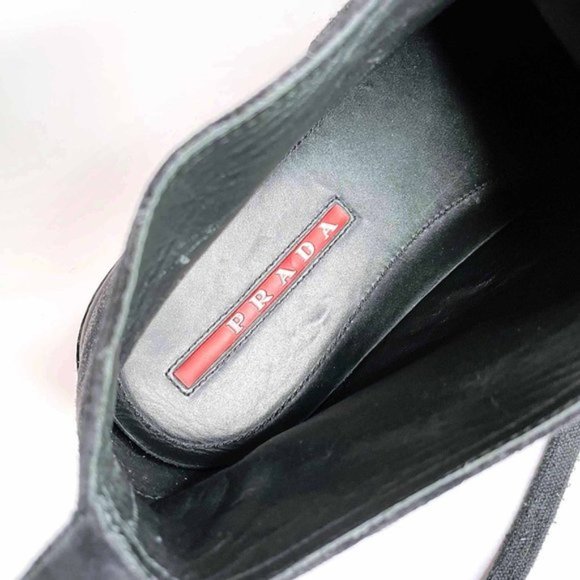 ⚡️SOLD⚡️ prada all black suede high top sneaker boots - size 10 - Picture 7 of 9